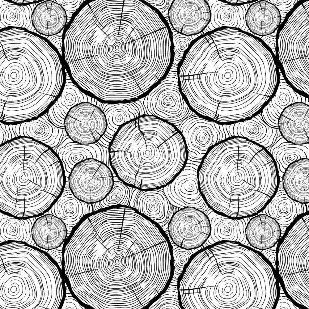 North of Ordinary Wood Grain White Cotton Fabric