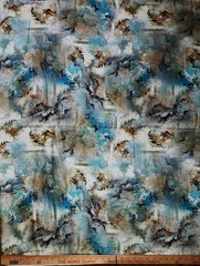 Wool Blend Floral Printed Thick Winter Spun Soft Fabric 45”W Sold BTY Blue