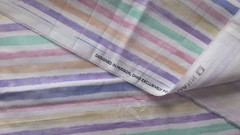 Vtg Joann’s Cotton Blend Muted Rainbow Stripe Fabric 72″ L x 45″ W Pc