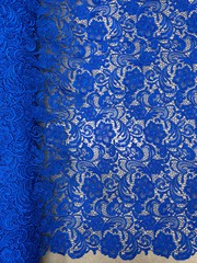 Maggie ROYAL BLUE Guipure Venice Heavy Lace Fabric by the Yard – 10019