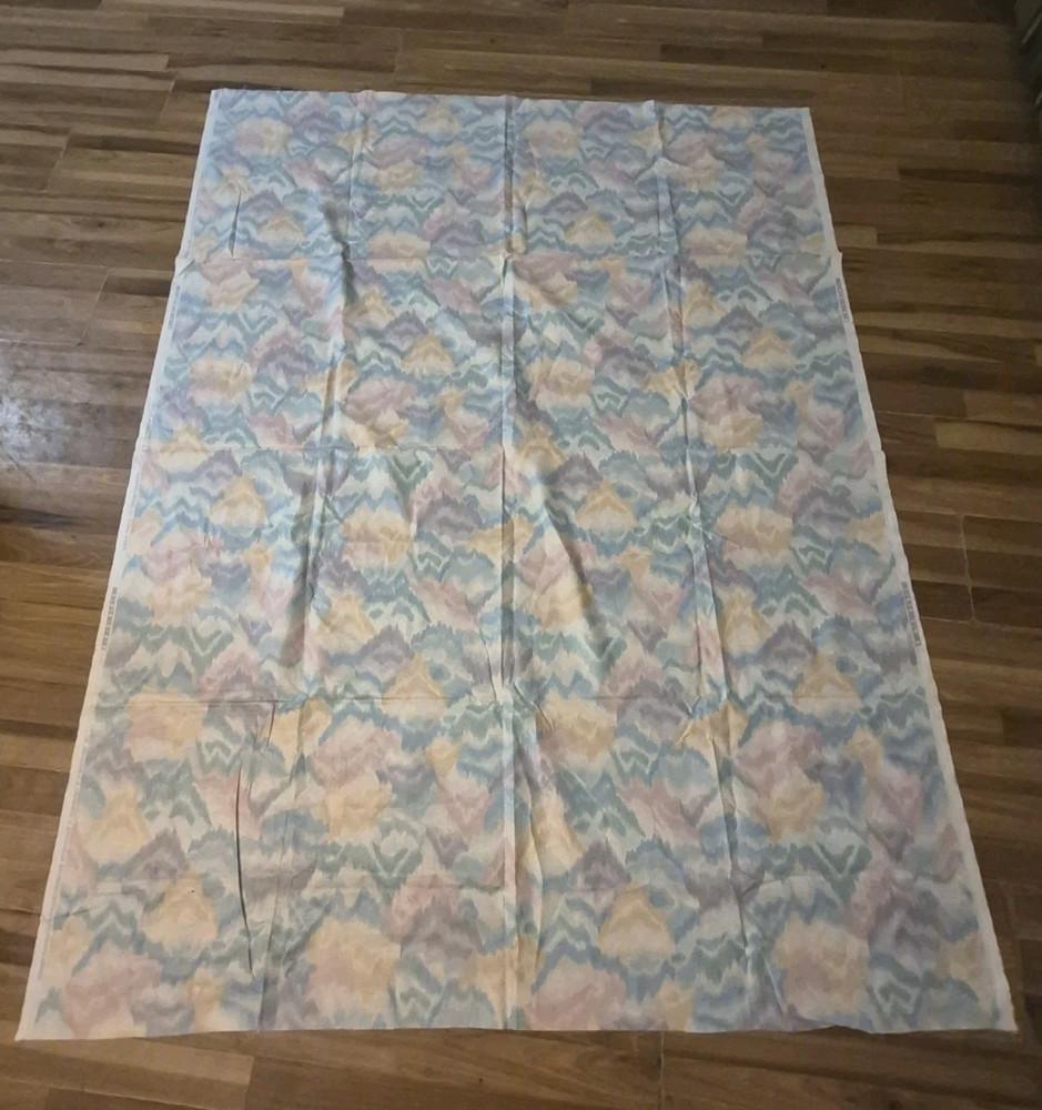P. Kaufmann Fabric Watercolor Effect 2 YDs x 54 IN Pink Blue Yellow Preshrunk