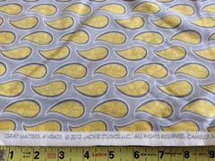 CAMELOT FABRICS- GRAY MATTERS #4140402-02 PAISLEY- 3/4 YARD