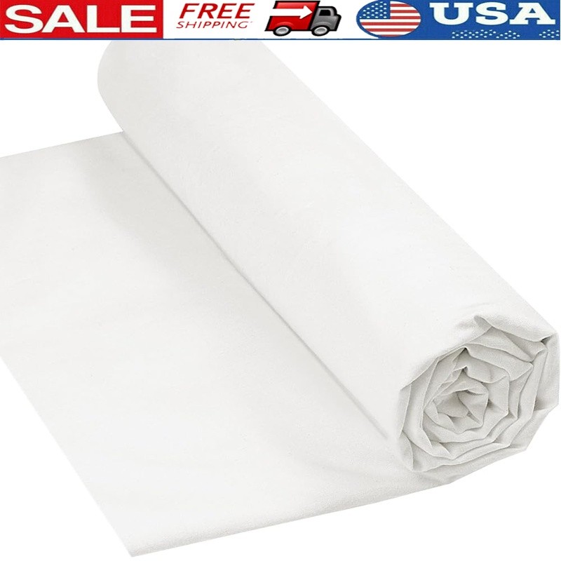 100% Cotton Muslin Fabric 59 inch x 2 Yards Bleached Muslin Linen for Sewing