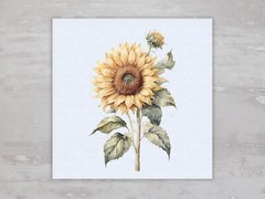 Country Cottage Sunflower Floral Fabric Panel Sewing Quilting Block A184