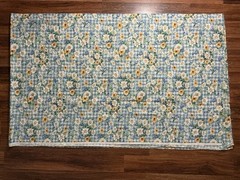 THE KESSLERS By Concord Fabric White/Yellow Daisies on Blue Gingham 96in X 30in