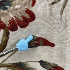 Schumacher J H Thorp JACOBEAN PRINTED CREWEL Cotton Linen Fabric ~ 3.25 yds READ