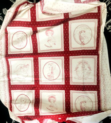 18 PANELS 2 Yds ANDOVER Turkey Red FARM GIRLS Cut & Sew CHEATER QUILT FABRIC