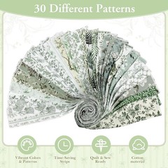 60 Pcs Spring Floral Quilting Fabric 2.6 x 40″ Cotton Fabric Strips Bundles