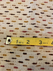 Cotton Slub Upholstery Remnant Beige With Brown Gold Rust Dashes 57”w 33”L