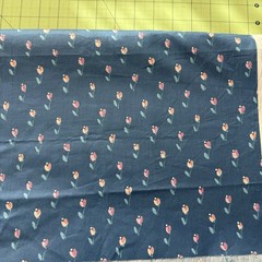 Vintage Stanley King Studio Blue Pink Chintz Fabric 2 yards +16″x 54″w
