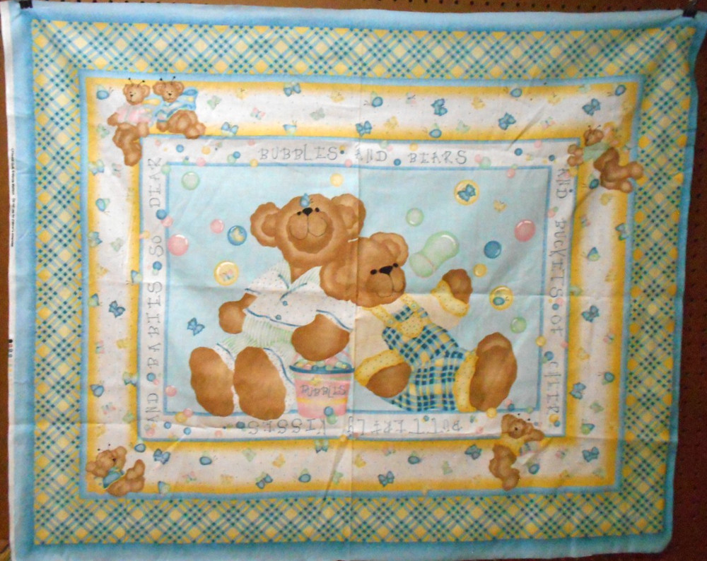 1 Daisy Kingdom Butterfly Bears Baby Fabric Panel