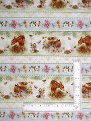Baby Animal Stripe Fabric By Yard Doe Duck Young Year Cotton by Henry Glass & Co