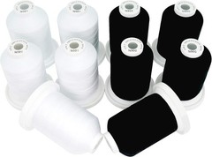 High-Quality 100% Cotton Sewing Thread 10 Spools 600M Quilting Serger Embroidery