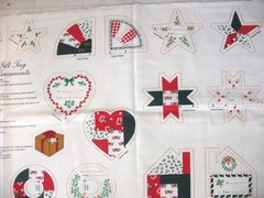 * Wamsutta Christmas FABRIC PANEL Gift Tag Ornaments cut & sew 17.5×45″ Hallmark