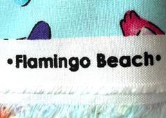 FLAMINGO BEACH Aqua Print Fabric 100% Cotton 8 Yard Bolt 45″ Width Vacation Fun