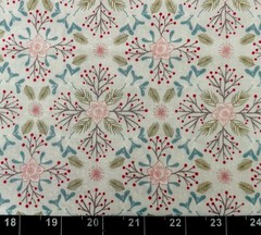 Tina Scrap 9″x21″ Christmas Winter Flower Mini Small Holly Floral Cotton Fabric