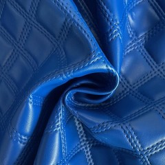 ONEART Royal Blue Embossed Faux Leather Fabric