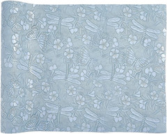 54 X 11.8 Inch Vintage PU Leather Butterfly Flower Embossed Rolls Floral Texture