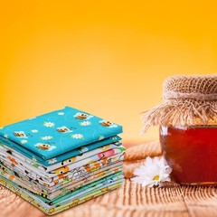 Tatuo 8 Pcs Bee Fabric Honey Pattern Fat 20 x 20 inch, Colorful