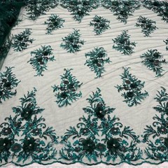 Premium 3D Beaded Lace Fabric – Couture Bridal Dress Material VT-32 by Yard