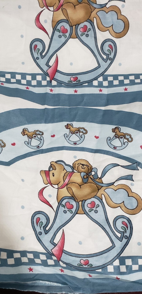 Daisy Kingdom Rocking Horse Vintage Nursery Cotton Sewing Fabric 110 x 46 in