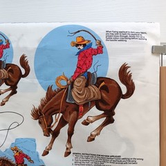 VIP Cranston Print Works Cowboy Appliques Cotton Panel 17″ x 44″