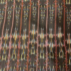 Guatemalan Ikat Woven Cotton Fabric Textile Pattern Black Multi Color 36″ NEW