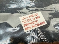 Lot of 27 New 100% Pure Silk Habotai Squares Black 8mm Mixed Sizes Hong Kong