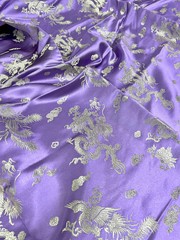 Arisa LAVENDER Dragon Brocade Chinese Satin Fabric for Cheongsam/Qipao, Apparel