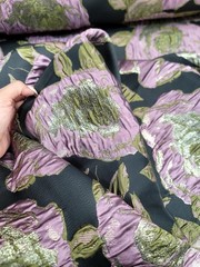 Mauve Gold Floral Metallic Brocade Fabric Sold By The Yard Black Jacquard Emboss