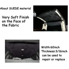 Grey Suede Foam Backed Headliner Fabric for Car Roof Panel Lining 60″ x 60″