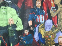 Marvel Comic Infinity War Avengers Super Heroes Cotton Fabric 25 “X 44″W NEW