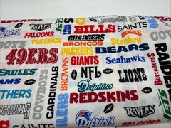 NFL FOOTBALL COTTON FABRIC NFL Sports Teams, Lates 90s Vintage 5’ X 6” 🔥