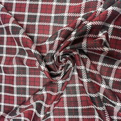 Double Knit Poly Jacquard Plaid Check Wine Color 59″W Fabric lot of 5 Yards $15