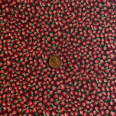 BTY Vintage Micro Berry Print Fabric Red Black Classic Cottons