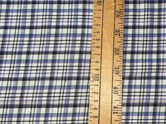 By 1/2 Yd Blue Black White Homespun Plaid Check Cotton Fabric BTHY