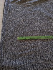 wool blend fabric 5+ yards LARGE HERRINGBONE TWEED black white 60 wide material