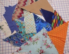 5 lb 3 oz Box of Assorted Fabric Scraps – Assorted mostly Browns & Gray FSBTB138