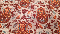 1 Yard Ambesonne Upholstery Fabric Evil Eye Hamsa ~ Blue Gray, Brown 36×58