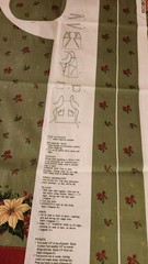 VIP Cranston Christmas Apron panel green with rep Pointsettias