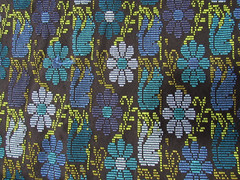 Blue Floral Squirrel Jacquard Tapestry Upholstery Fabric Embroidery 2.19 yds MCM