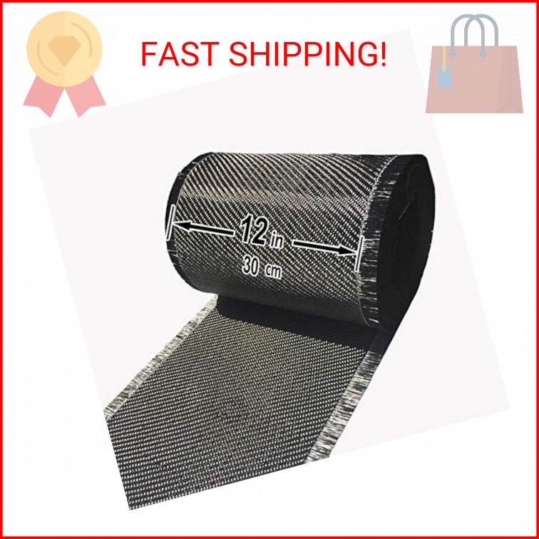 5 FT x 12″ – Carbon Fiber FABRIC-2×2 Twill WEAVE-3K/220g