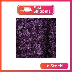AK TRADING CO. 54-Inch Wide Premium Satin Rosette 3D Rose Design Ribbon Fabric (