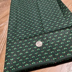 Cotton Christmas Fabric Holly With Berries On Green Background 2 Yards