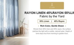 Rayon Linen Fabric by the Yard 55% Linen 45% Rayon Woven 185 GSM Non-Stretch
