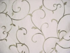 10-1/4Y Kravet Couture 28661 Linen Scroll Embroidered Upholstery Fabric