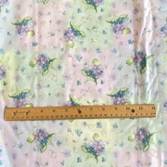 1 YD Violet Floral Fabric Traditions Purple Green Cotton Print
