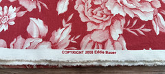 Eddie Bauer Fabric Floral Maroon Red Cream 2+ Yards Upholstery Material 98″x59″