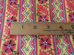 2 yard x 44″ Quilt Fabric Hamil Textiles Bright Red Yellow Stripes Flowers