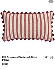 Penny Morrison Red Sketched Stripe Red fabric – 1 meter 39.37 inches